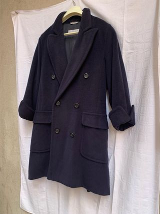 Cappotto Max Mara Lana Cashmere Blu Scuro Tg 44