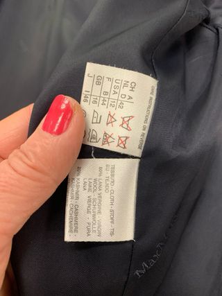 Cappotto Max Mara Lana Cashmere Blu Scuro Tg 44