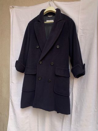 Cappotto Max Mara Lana Cashmere Blu Scuro Tg 44
