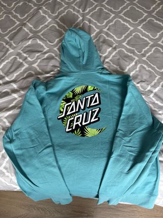 Sudadera con capucha Santa Cruz color verde azulad