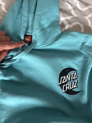 Sudadera con capucha Santa Cruz color verde azulad