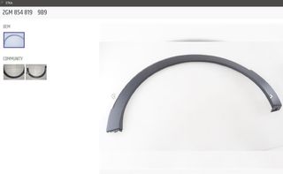 MOLDURA PASO RUEDA VW T-CROSS 2GM854819 9B9
