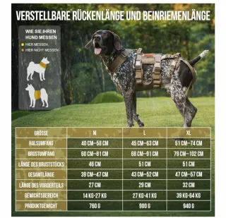 Arnés de apoyo para perros OneTigris