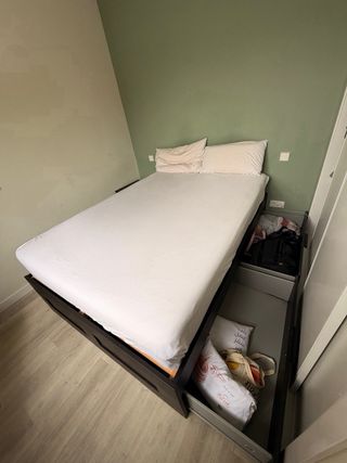 Cama Ikea Negra con Cajones BRIMNES