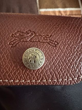 Mala pequena azul e castanha