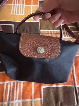 Mala pequena azul e castanha