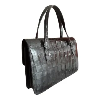 Bolso Vintage Cuero Negro 50s