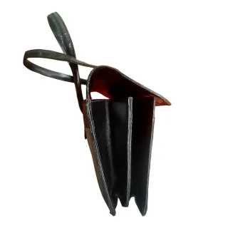 Bolso Vintage Cuero Negro 50s