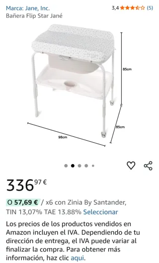 Bañera cambiador Jane Flip Star