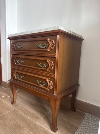 Mesilla antigua madera y mármol