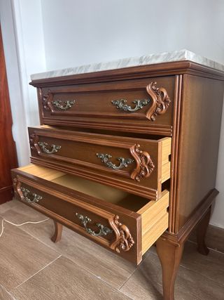 Mesilla antigua madera y mármol