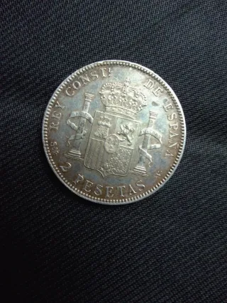 Moneda Alfonso XIII 1905. Dos pesetas