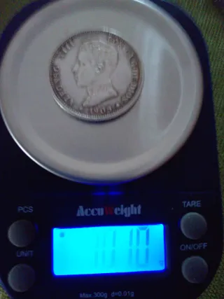 Moneda Alfonso XIII 1905. Dos pesetas