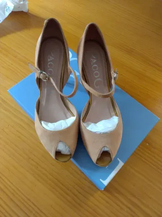 Zapatos Paco Gil Beige/Marrón Talla 38 todo piel .