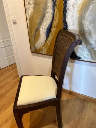 Sillas Coloniales Madera y Mimbre (4 unidades)