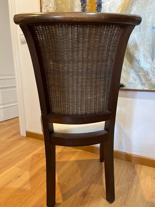 Sillas Coloniales Madera y Mimbre (4 unidades)