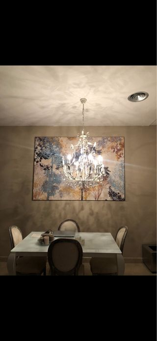 Lámpara de lágrimas cristal comedor