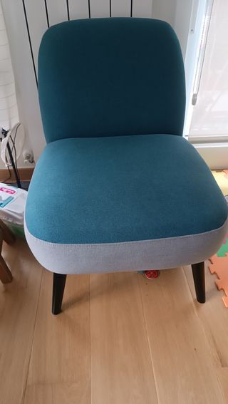 Butaca salón verde y gris