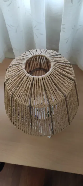 Pantalla lámpara de cuerda beige