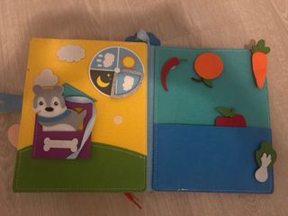 Dos libros para jugar y aprender con velcro