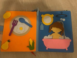 Dos libros para jugar y aprender con velcro