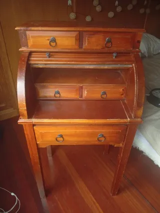 Escritorio antiguo roll top madera