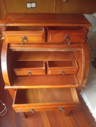 Escritorio antiguo roll top madera