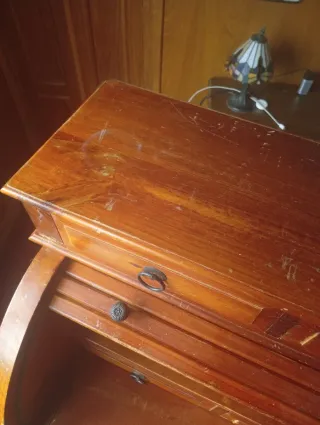 Escritorio antiguo roll top madera