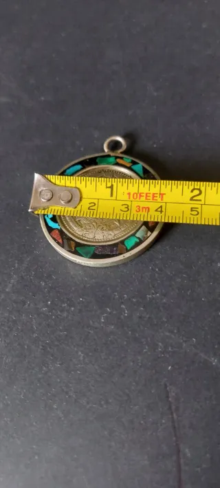 Medalla Mexicana Aztec Plata Multicolor