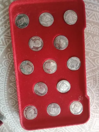 Conjunto de monedas de plata 925
