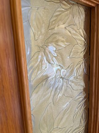 Puerta de salón de madera con cristal