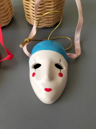 Lote dos mini máscaras decorativas estilo venecian