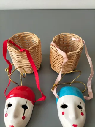 Lote dos mini máscaras decorativas estilo venecian