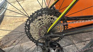 Bicicleta Cannondale Carbon Negra/Roja