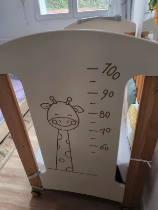 Cuna colecho grande madera con colchon