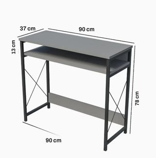 Escritorio Ordenador Madera y Metal 90x37x78cm