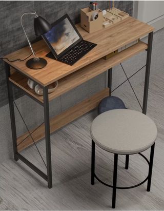 Escritorio Ordenador Madera y Metal 90x37x78cm