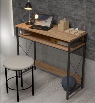 Escritorio Ordenador Madera y Metal 90x37x78cm