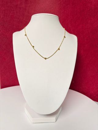 Conjunto Collar y Pendientes Corazón Baño Oro