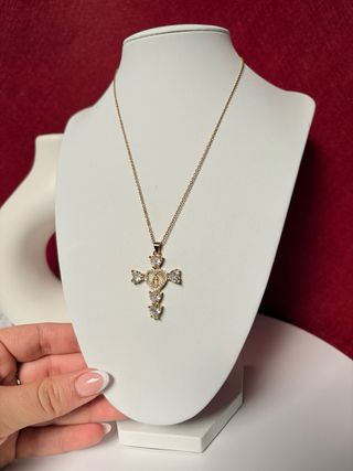 Conjunto Collar y Pendientes Corazón Baño Oro