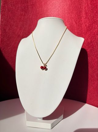 Conjunto Collar y Pendientes Corazón Baño Oro