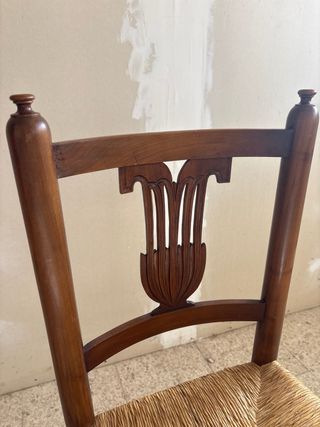 Silla rústica madera y ratán