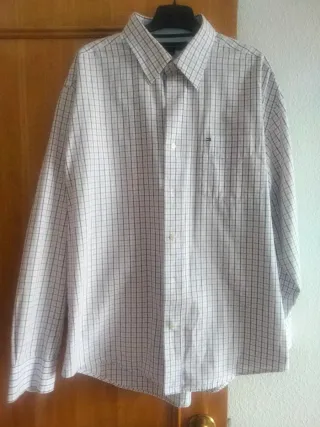 Camisa Tommy Hilfiger Cuadros Azul y Blanco