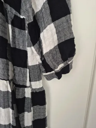 Vestido Zara cuadros blanco y negro