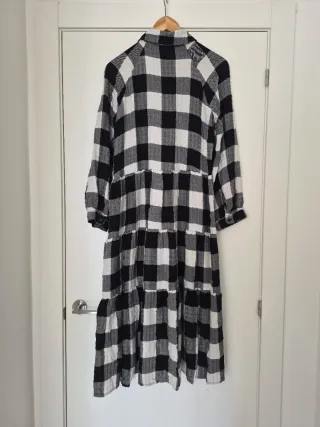 Vestido Zara cuadros blanco y negro