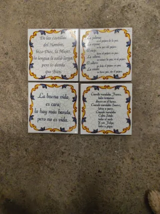 Lote 4 azulejos decorativos casposos