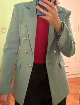 Americana verde aguamarina Mango