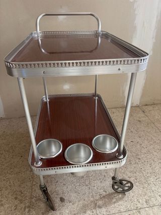Carrito de servicio vintage madera y metal