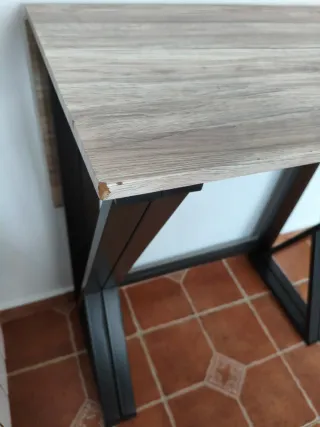 Mesa alta madera y metal