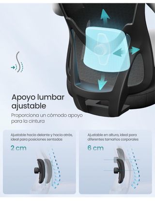 Silla de escritorio ergonómica negra